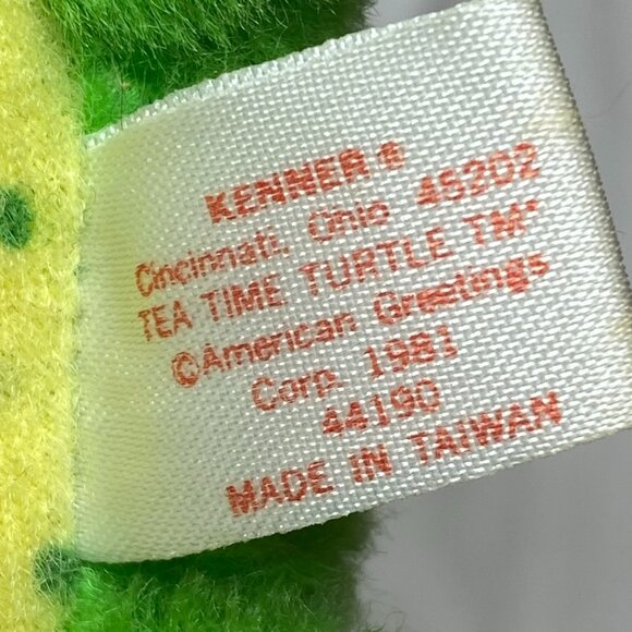 KENNER Green/Yellow Tea Time Turtle Plush Strawberry Shortcake 1981 ~7in - Picture 13 of 16